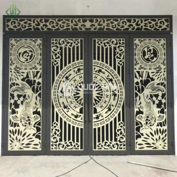 Cửa cổng sắt CNC sử dụng công nghệ cắt cnc laser tiên tiến có thể tạo ra nhiều mẫu hoa văn khác nhau.