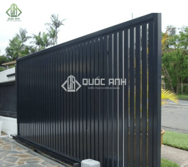 Cửa cổng sắt lùa hiện đại.