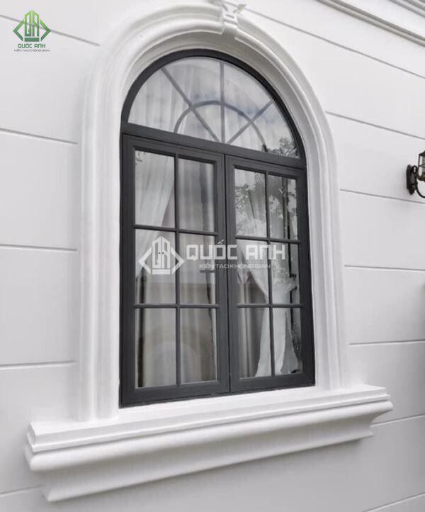 Cửa nhôm Xingfa uốn vòm có thiết kế độc đáo.