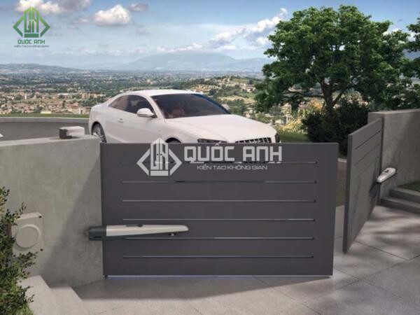 Cửa cổng tự động 2 kính sử dụng các thiết bị bộ điều khiển giúp cửa tự động di chuyển mà không cần dùng sức.