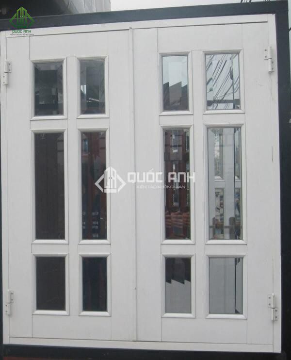Cửa nhôm hệ 1000 chia ô có cấu tạo tương tự như các mẫu cửa nhôm kính khác.