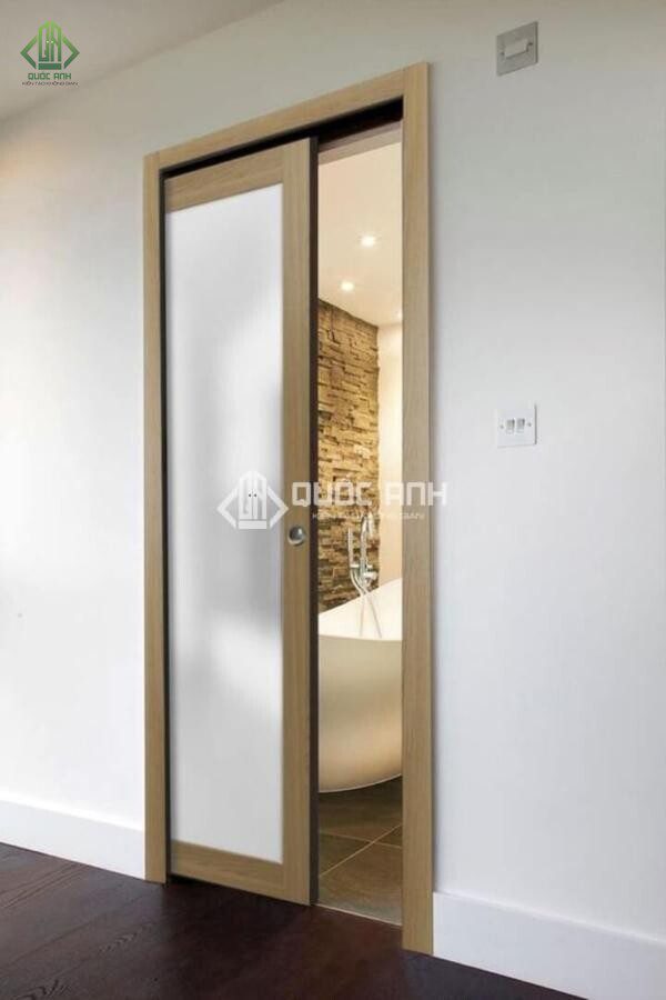 Cửa nhôm hệ vân gỗ sang trọng đẹp mắt.