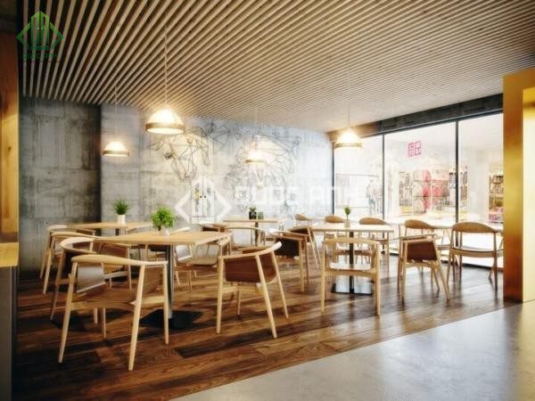 Cửa kính quán cafe giúp lấy sáng hiệu quả.