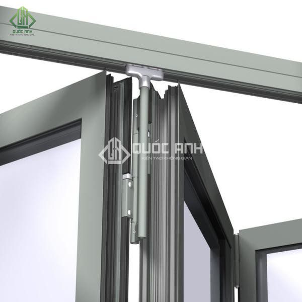 Cận cảnh cửa nhôm Xingfa xếp trượt hệ 63.