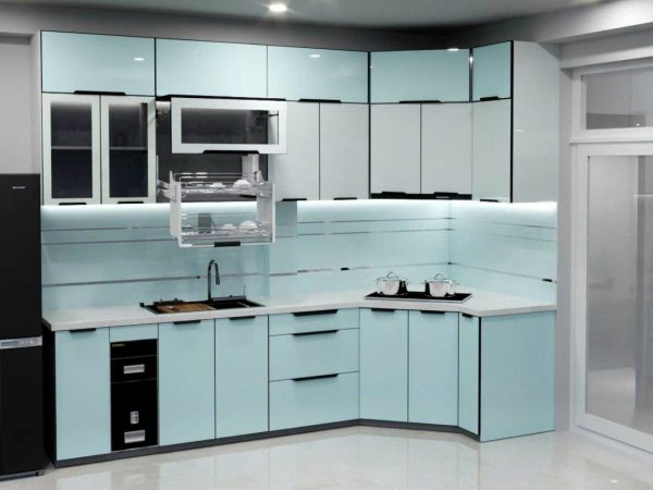 Thiết kế tủ bếp góc bát giác bố cục chữ U
